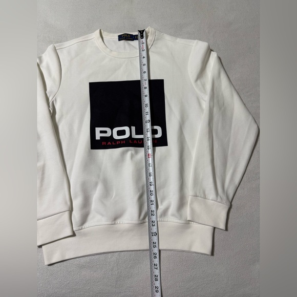 Polo Ralph Lauren Spell Out Print Pullover White Sweater Men's Small - Picture 2 of 8